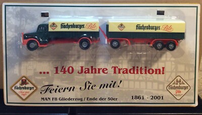 ! ! ! R A R I T Ä T ! ! ! Werbetruck LKW MAN F8 Hachenburger 140 Jahre 2001