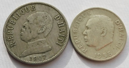 Haiti 1907 20 Centimes + 1958 10 Centimes coins - 第 1/2 張圖片