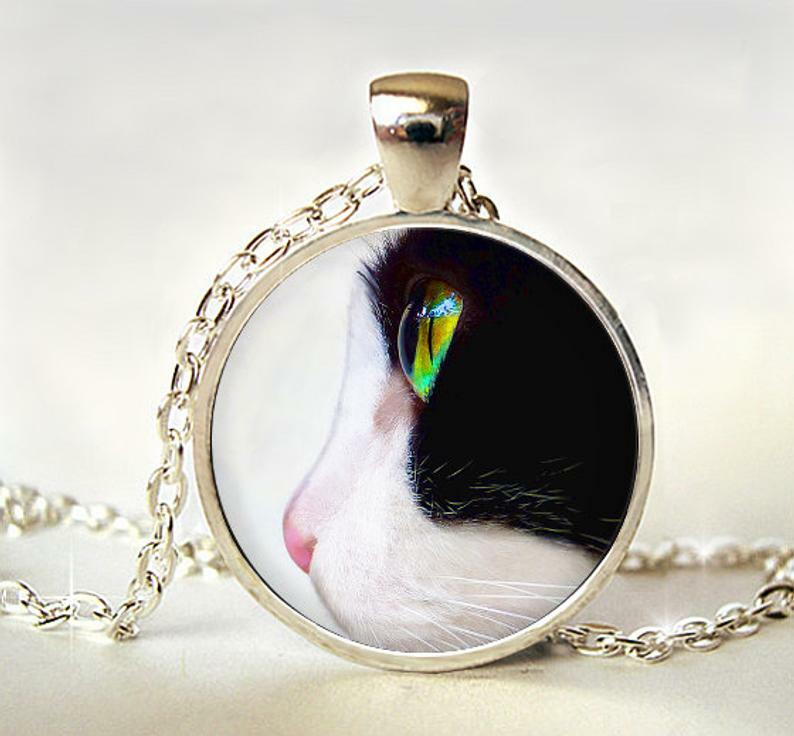 BLACK CAT EYE charm pendant 20