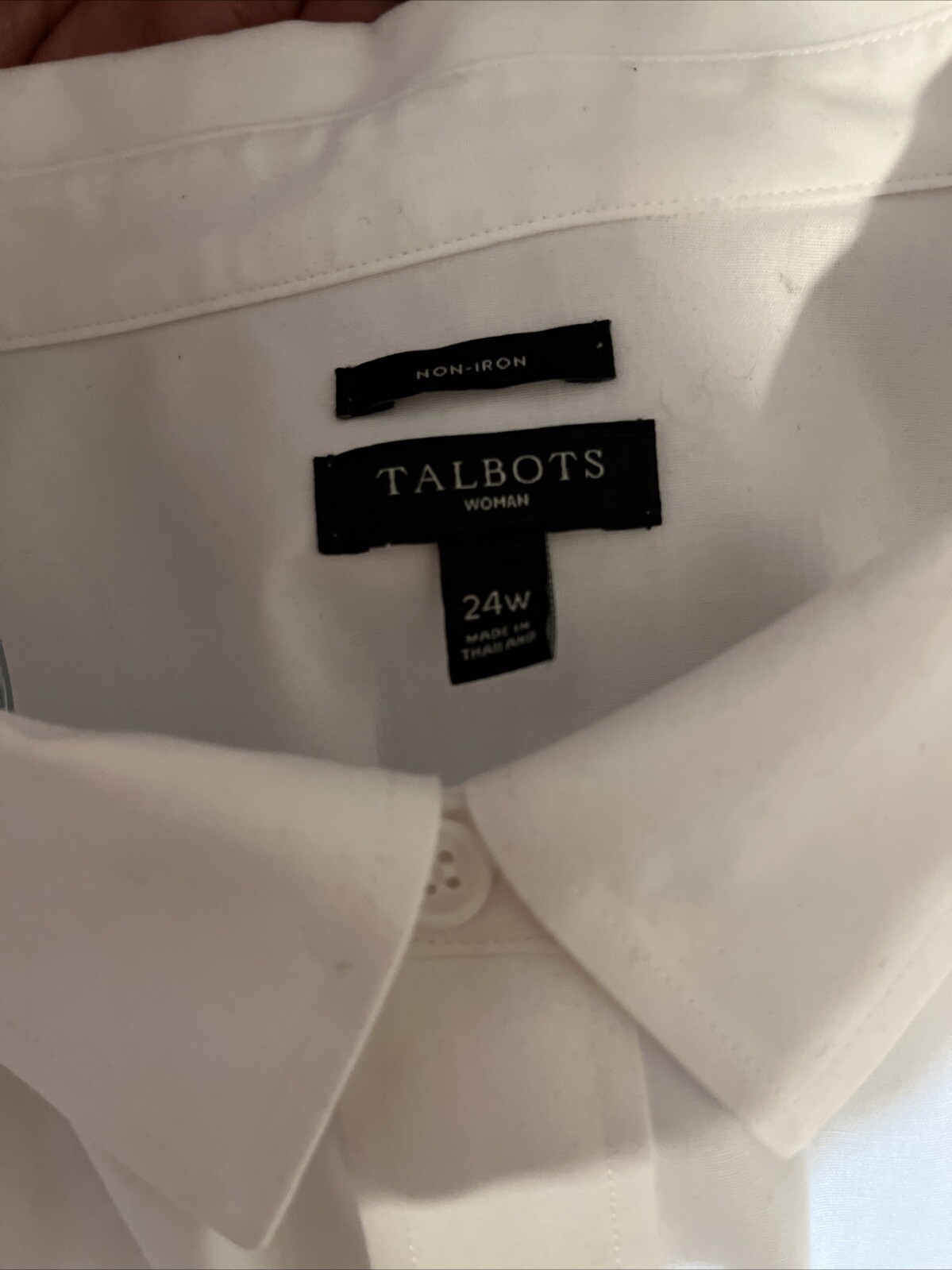TALBOTS Solid White Non Iron Button Up Shirt Blou… - image 5