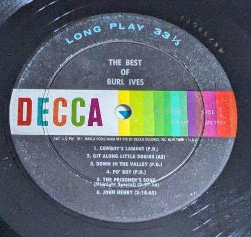 Burl Ives~The Best Of Burl Ives~ 2 Record Set Vinyl 1961 Decca Gatefold DXB 167 - Picture 7 of 17
