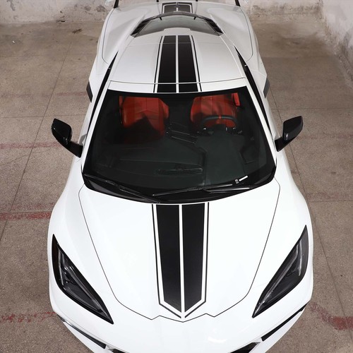 Roof Racing Stripes Overlay Graphic Decal Vinyl Fit For Corvette C8 2020-2024 - Picture 3 of 16