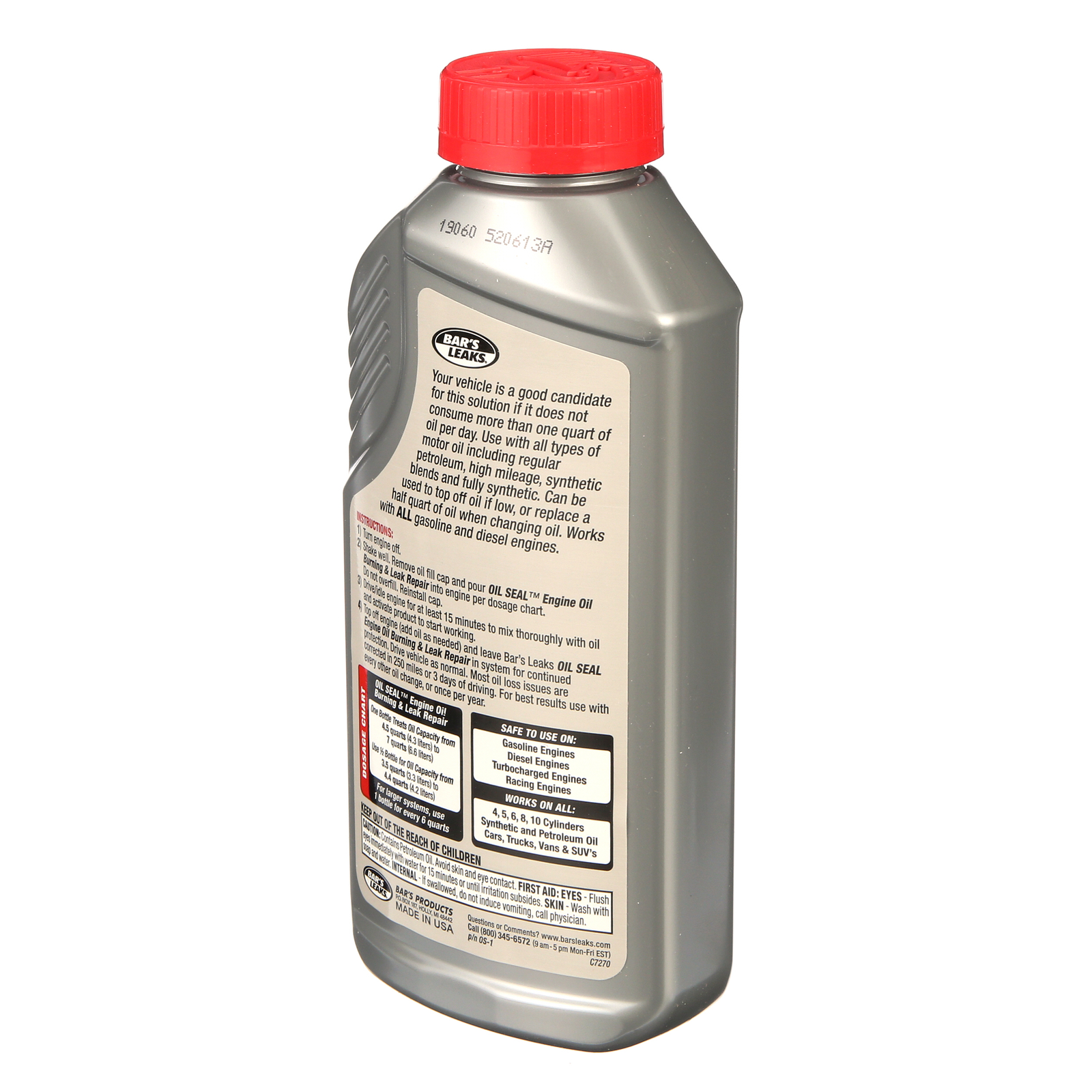 Bar's Leaks OS1 Oil Seal Engine Oil Burning & Leak Repair 16.9 oz