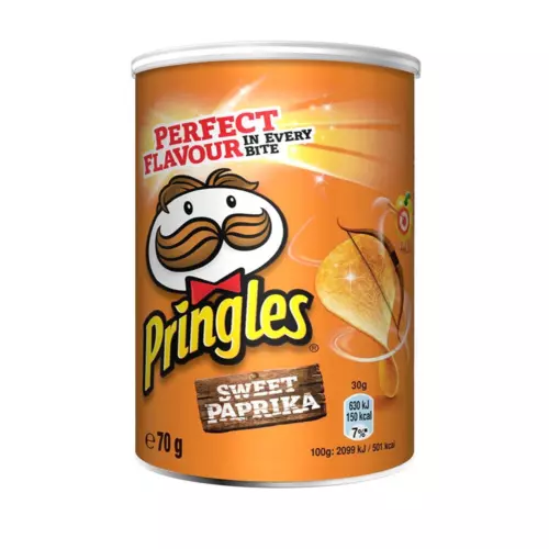 12 x MINI TUBO PATATINE PRINGLES AL GUSTO PAPRIKA 70 GR CRISPS PATATINE PARTY - Foto 1 di 1