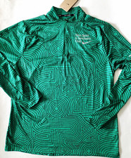 Nike Dri-Fit Running Jacket Quarter zip Reflective Mens Size L Green FB9036