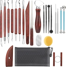 23PCS Clay Sculpting Tools Set Pottery Ceramic Polymer Modeling Kit Supplies