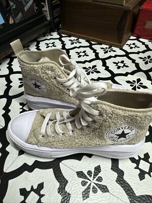Converse Chuck Taylor All Star Move Platform Sherpa Hi-Top Sneakers Size 5