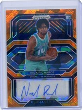Nick Richards 2020-21 Panini Prizm Penmanship Rookie Auto Orange Ice RP-NRS RC