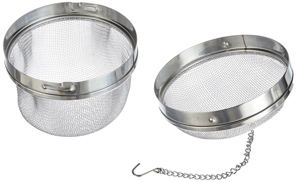 Bola de hierbas/especias de acero inoxidable profesional de cocina 4 pulgadas plateada Foto 3 de 4