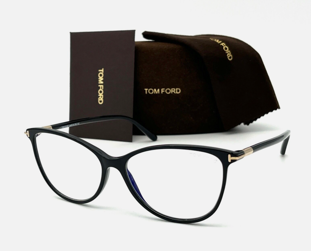 TOM FORD Eyeglasses TF 5616-B 001 54-14 Black Cat-Eye Frames w