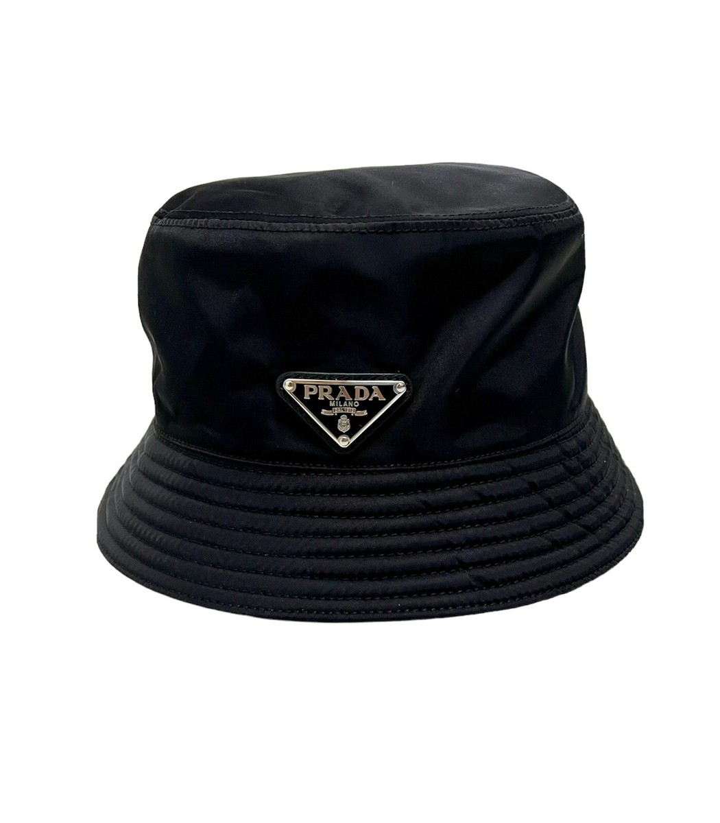 Prada Triangle Logo Plain Nylon Bucket Hat Prada Re-Nylon Yellow Grey Triangle Logo Nylon Sun Bucket  main image 3