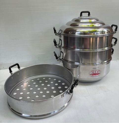 Thai Traditional Crocodile Brand Aluminum Chines Steamed Layer Added 24 - 60 cm - Picture 2 of 96