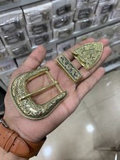 Western 3 piece buckle set cowboy cowgirl buckle for leather belt 1.5", 38 mm