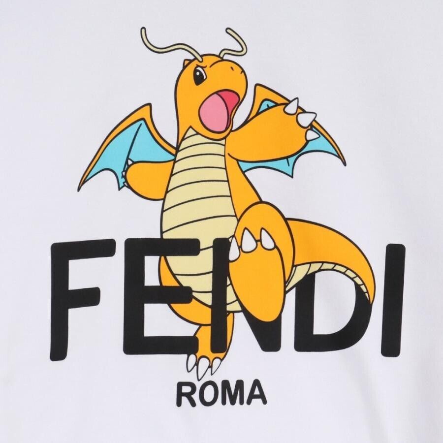 FENDI × FRGMT × POKÉMON Dragonite Cairyu White T-shirt XS FENDI × FRGMT × POKÉMON Dragonite Cairyu White T-shirt XS