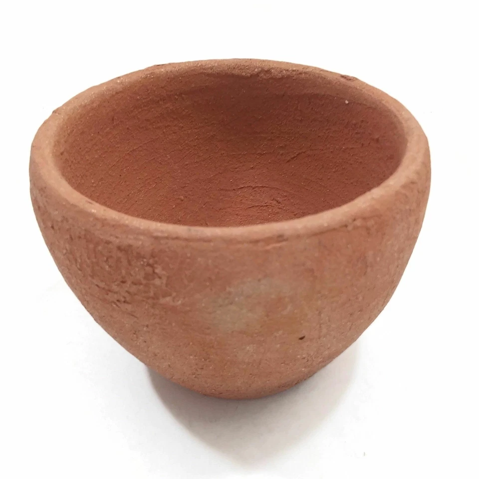 Quemador de incienso orgánico hecho a mano La Chamba arcilla manchado cuenco marrón 3,5" de ancho Foto 2 de 4