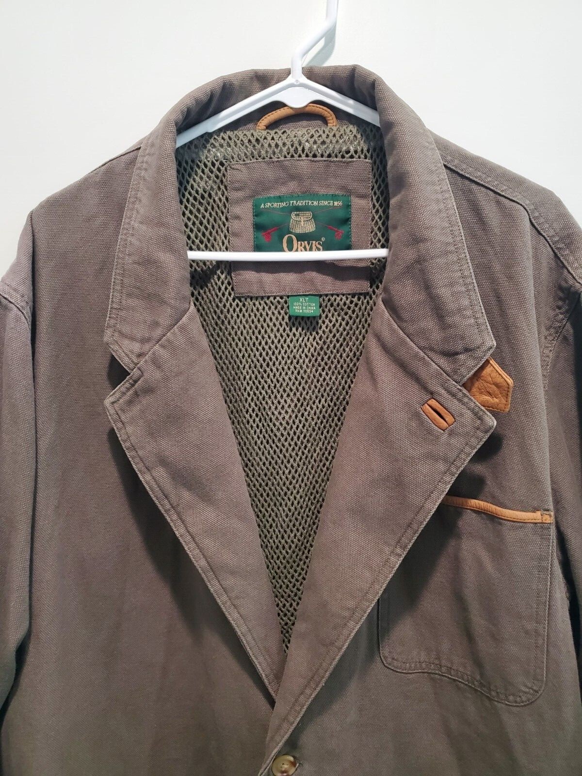 Vintage ORVIS Zambezi Leather Trim Hunting Safari Jacket Blazer Khaki Men XLT eBay