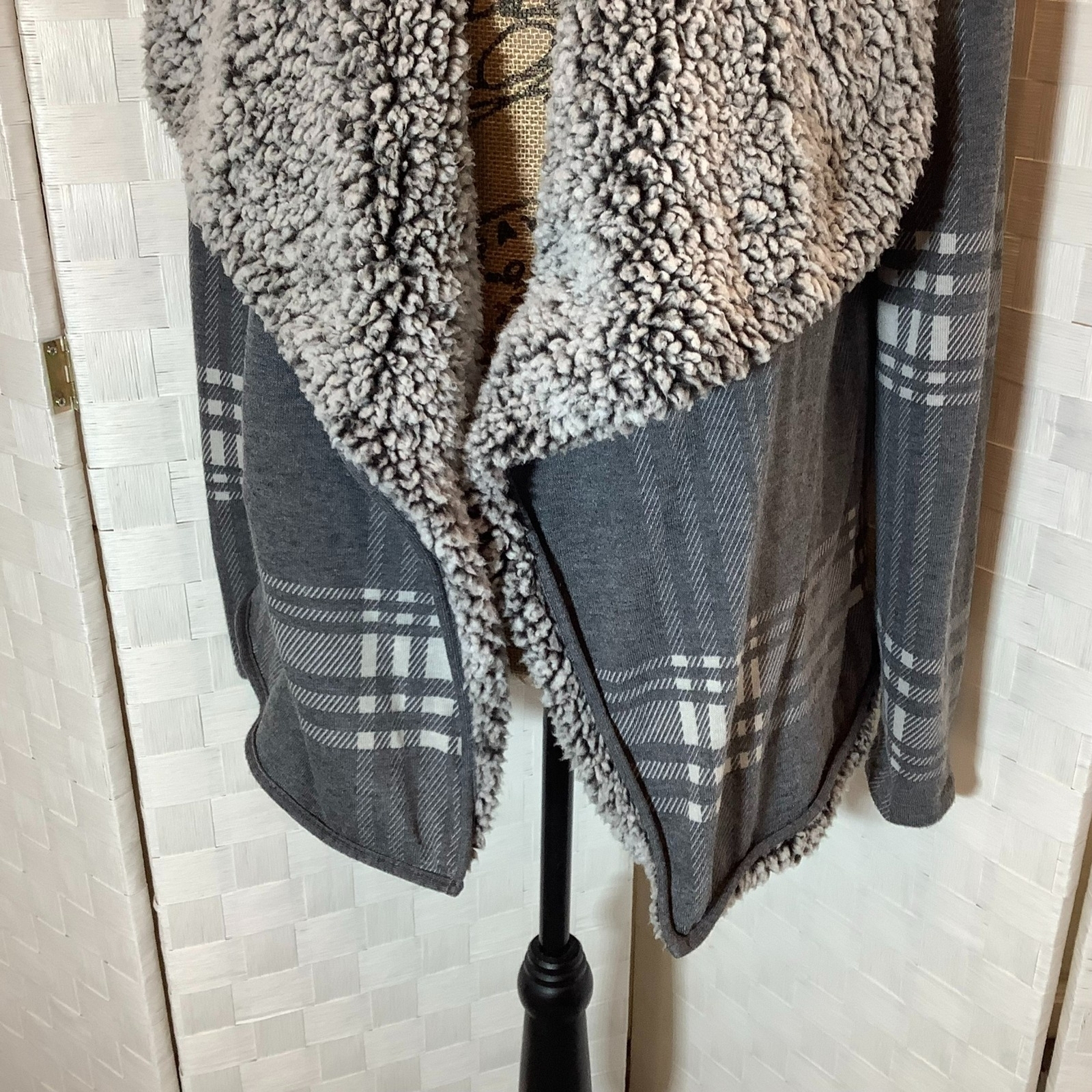 thread & supply gray lined jacket small sherpa fa… - image 7