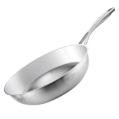 SILBERTHAL Edelstahl Pfanne Unbeschichtet - Induktion - Profi Bratpfanne 28cm - 