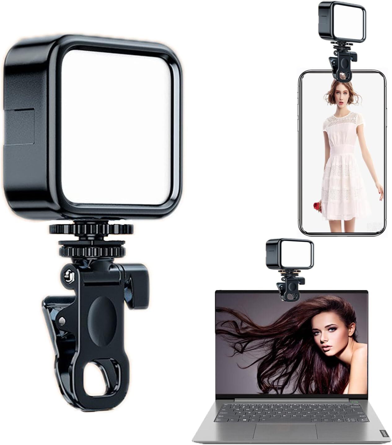 62LEDS Rechargeable Selfie Light 7 Brightness Levels Phone Ring Light Mini