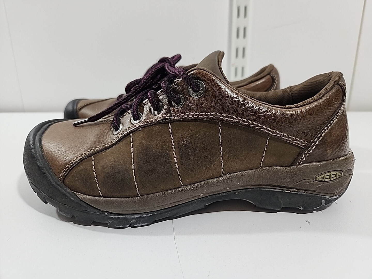 Scarpe da trekking Keen Presidio stringate in pelle marrone comode da donna taglia 7