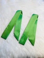2 Satin Scarf Handbag Handle Protector Head Bandeau Wrist Wrap Tie Green