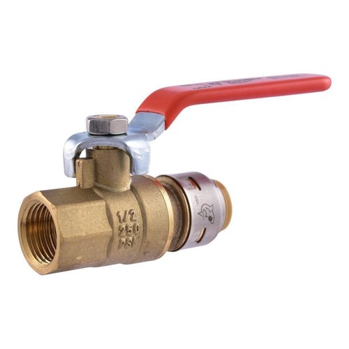 SHARKBITE UR22182 MAX 1/2 IN. BRASS PUSH-TO-CONNECT X FIP BALL VALVE
