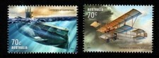 AUSTRALIA SG4210/1 2014 CENTENARY OF MILITARY AVIATION AND SUBMARINES MNH