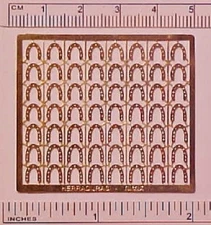 Photo-etched Sheet 1:32 Stablemate Horse Shoes or 1:9 Harness Decorations BRASS
