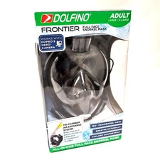 Dolfino WMM17478LBK Frontier All-In-One Full Face Snorkel Mask Adult L/XL