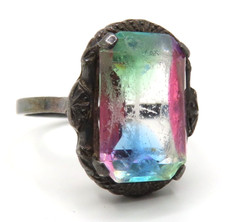 Antique Art Nouveau Ring 935 Silver Blue Gemstone ~ 1930 Classy Luxury