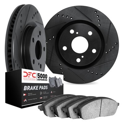 For Dodge Shadow 1987-1989 DFC PRO-KIT 5000 Drilled & Slotted Front Brake Kit
