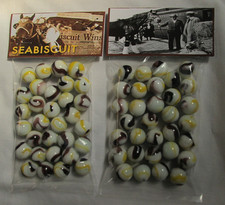2 Bags Of Seabiscuit Champion Thoroughbred Race Horse Promo Marbles
