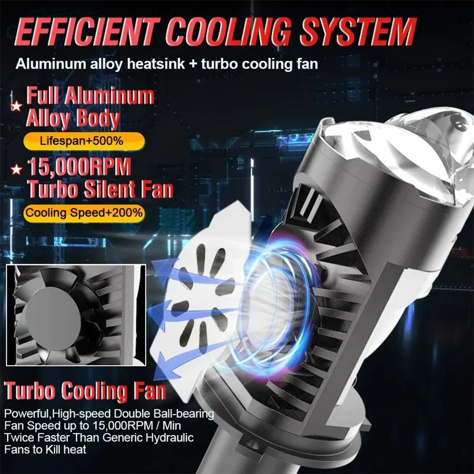 Proyector bombilla blanca brillante faro LED haz alto/bajo para motocicleta H4 9003 Foto 4 de 4