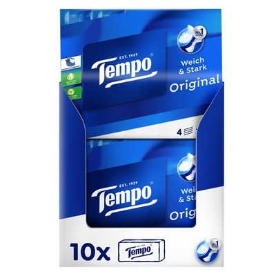 Tempo Original Taschentücher Megapack 10x30 Päckchen x 10 Tücher 4-lagig