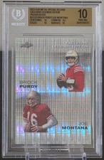 2023 Brock Purdy RC/Joe Montana Leaf Exclusive Legends 15/25 BGS 10 PRISTINE