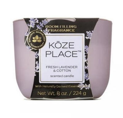 KOZE PLACE Fresh Lavender & Cotton Scented Candle Lavender 8 oz