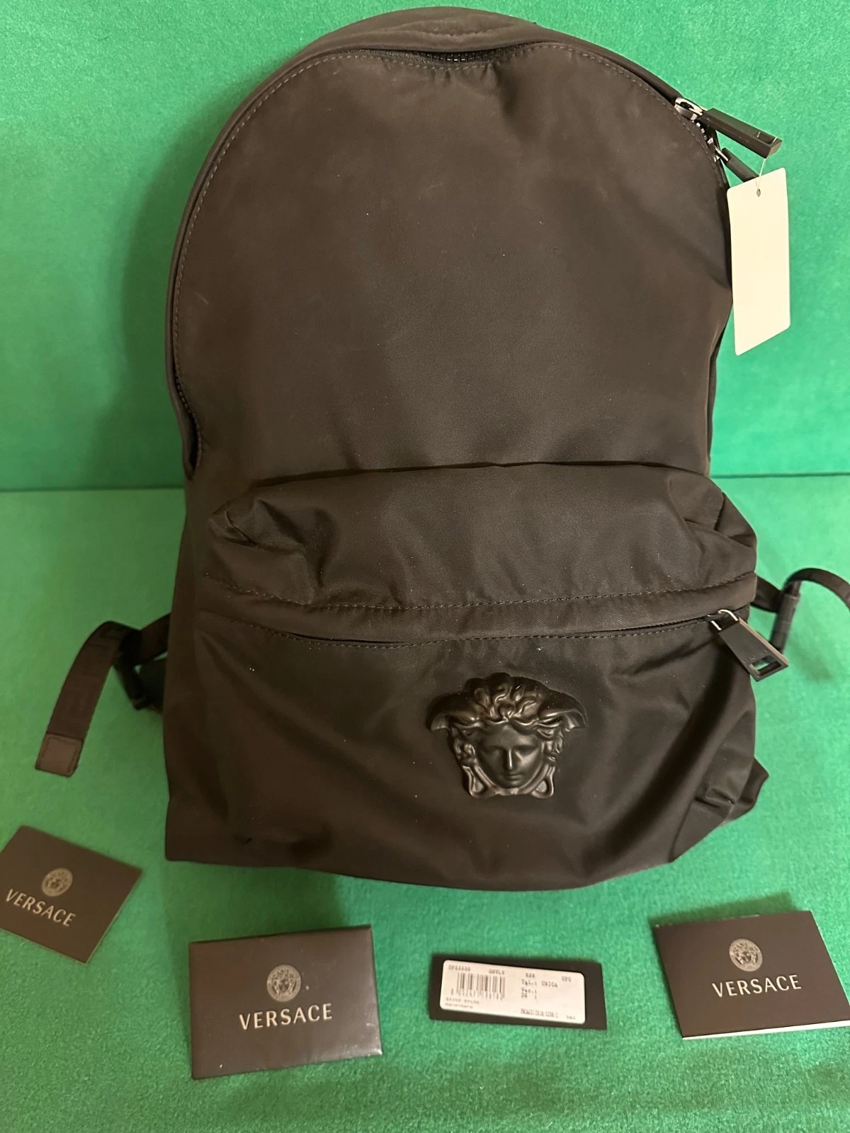 Versace — Versace le Medusa black nylon back pack