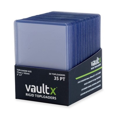 Vault X Toploaders 35pt (50 Pack), 3'' x 4'' Seamless Clear Rigid Card Holders ...