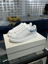 New Alexander McQueen white light blue tail men's casual shoes