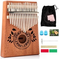 Kalimba 17 Key Thumb Piano Portable Mbira Finger Piano Set With Tune Hammer Gift