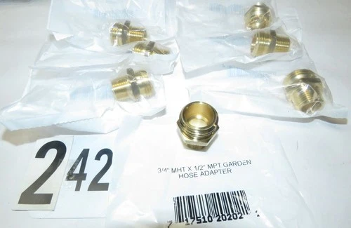 7X Jones Stephens  G20002 Lead Free 3/4" x 1/2"  Brass Garden Fitting Male Hose - Picture 3 of 4