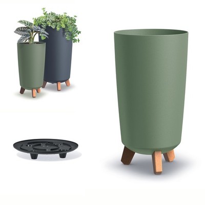GRACIA TUBUS SLIM DGTL200 Blumentopf auf Füßen | Erdgrün