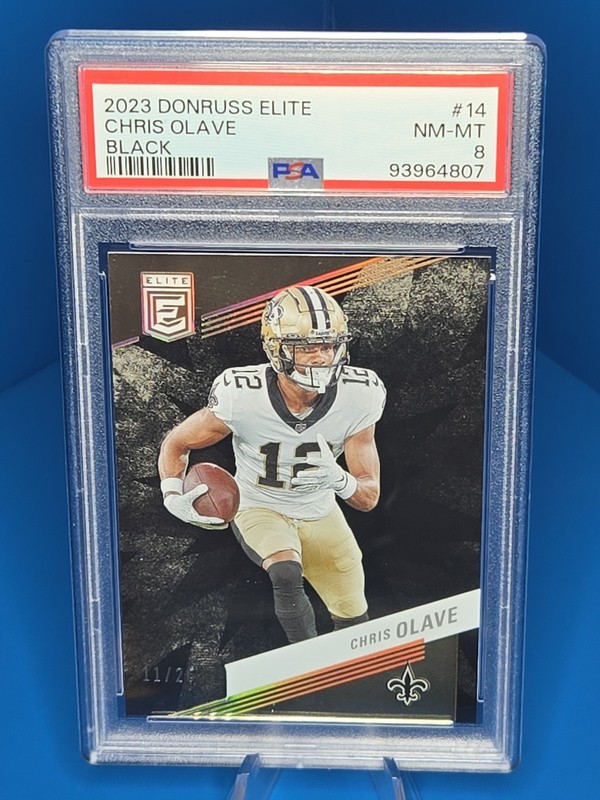 2023 Donruss Elite Chris Olave #14 Black Parallel /25 PSA 8 Saints