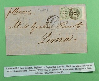 DR WHO 1860 GB F/L LONDON FANCY CANCEL 8 TO PERU R78514