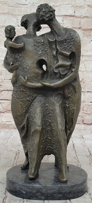 Salvador Dali Hommage - Messingskulptur - Die Familie 100% Bronze Statue