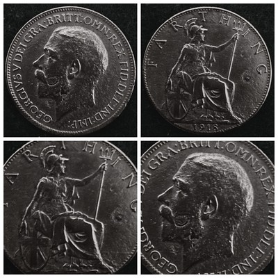 Münze König Georg V. Farthing 1918. Sehr guter Zustand. Gut-hochwertig. #377