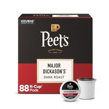 Peet's Coffee Dark Roast 100 Arabica Coffee Major Dickason's Blend 88 Count