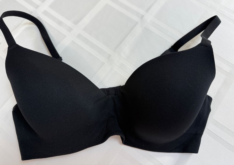 Wacoal Flawless Comfort 34C Bra Black Hidden Wire Contour Lingerie 853326 Smooth