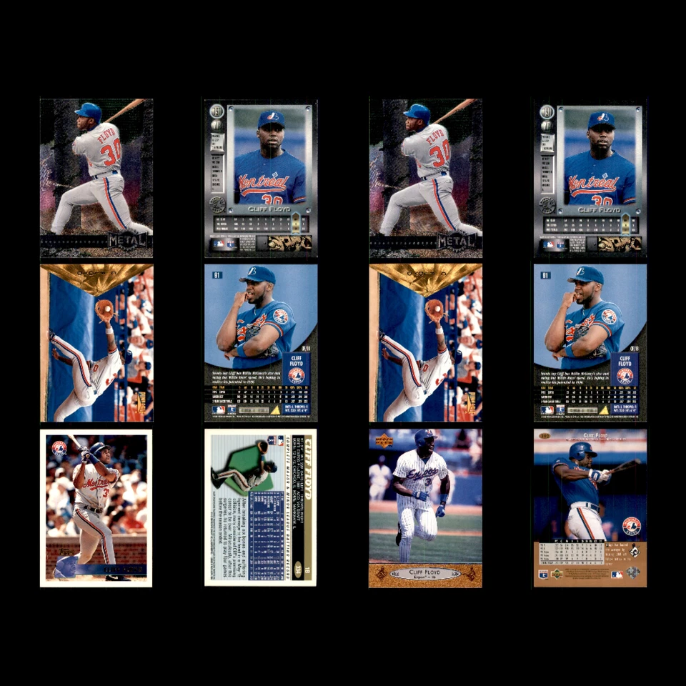 Cliff Floyd Lot 95 Baseball Cards 1995 Fleer Metal Universe Montreal Expos Set - Image 3 of 4
