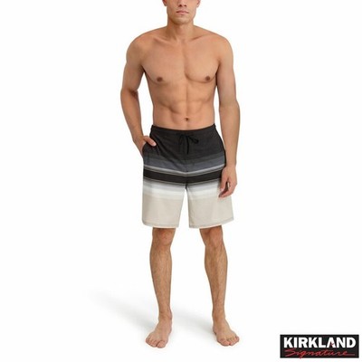 Kirkland Signature Herren Badeshorts schwarz gestreift - Größe Extra Large
